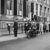 Kenteken: A 32705; Harley Davidson, Start Betrouwbaarheidsrit 14-10-1954. foto: archief Piet Boonstra