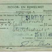 Kenteken: A 40914; Rijbewijs 1949, foto: A. Wildeman