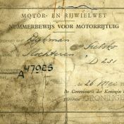 Kenteken: A 47925; Nummerbewijs, bijlage bij de registers van afgifte van nummerbewijzen (800-6159)