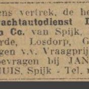 Kenteken: A 3482; Advertentie Nieuwsblad v/h Noorden 3-2-1926, foto: H. E. Boonstra