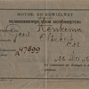 Kenteken: A 47899; Nummerbewijs, foto: G. Renkema
