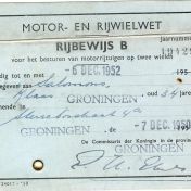 Kenteken: A 40914; Motorrijbewijs 1950, foto: A. Wildeman
