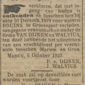 Kenteken: A 3440; Advertentie Nieuwsblad van het Noorden, 09-10-1920, foto: H. E. Boonstra
