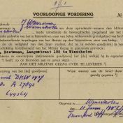 Kenteken: A 27842; Voorlopige vordering DKW uit het archief van het Militair Gezag, DMC Winschoten, 11-06-1945 (67-83)