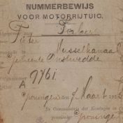 Kenteken: A 9761; Nummerbewijs Pieter Faber, foto: P. Faber