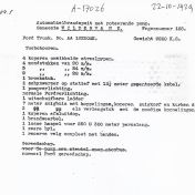 Kenteken: A 17026; Overzicht toebehoren Firma Bergman, 22-10-1929 W Schuitema