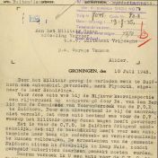 Kenteken: A 10157; Correspondentie over de Plymouth uit het archief van het Militair Gezag, Provinciale Militaire Commissaris, 19-07-1945 (63-167)