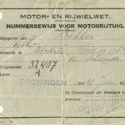 Kenteken: A 32407; Nummerbewijs, bijlage bij de registers van afgifte van nummerbewijzen (800-6159)