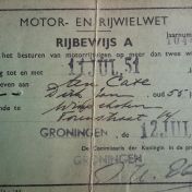 Kenteken: A 11251; Rijbewijs Dirk Jan ten Cate, 1949, foto: D ten Cate