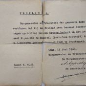 Kenteken: A 39011; Verklaring autorijschool 1947, foto: J. Kooistra