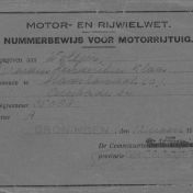 Kenteken: A 35088; Nummerbewijs, foto: F. Woltjer
