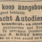 Kenteken: A 15693; Advertentie Nieuwsblad van het Noorden, 1931 foto: H. E. Boonstra