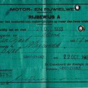 Kenteken: A 19212; Rijbewijs J.G. Elema 1931, foto: S. Gijselhart
