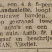 Kenteken: A 1830; Advertentie Nieuwsblad van het Noorden, 13-9-1919
