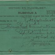 Kenteken: A 18491; Rijbewijs 1941