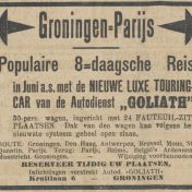 Kenteken: A 8547; Advertentie Nieuwsblad van het Noorden, 31-03-1930, foto: H. E. Boonstra