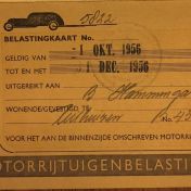 Kenteken: A 41416; Belastingkaart 1956, foto: A. D. den Hartogh
