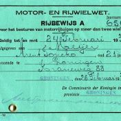 Kenteken: A 13455; 1e rijbewijs T. Meijer, foto: C. Daae