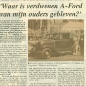 Kenteken: A 24526; Krantenartikel Ford A. foto: A. E. Bruns