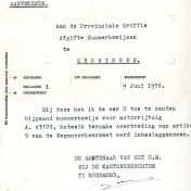 Kenteken: A 43129; Bijlage bij de registers van afgifte van nummerbewijzen (800-6159)