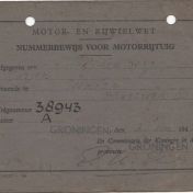Kenteken: A 38943; Nummerbewijs, foto: E. Eikenberg