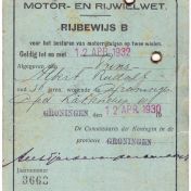Kenteken: A 8450; Rijbewijs A. R. Prins, 1930-1932, foto: A.G. Prins