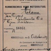 Kenteken: A 16951; Nummerbewijs, foto: S. Gijselhart