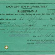 Kenteken: A 27574; Rijbewijs, foto: W. A. Jörg