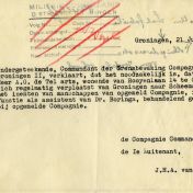 Kenteken: A 33646; Correspondentie over de DKW motor uit het archief van het Militair Gezag, DMC Groningen, 24-07-1945 (65-48)