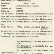 Kenteken: A 25176; Afschrift "aankoop" 23-05-1941 uit archief Gemeentereiniging (1475-903)