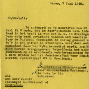 Kenteken: A 2627; Correspondentie over de auto uit het archief van het Militair Gezag, Provinciale Militaire Commissaris, 07-06-1945 (63-167)