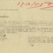 Kenteken: A 23939; Antwoord aan Berend de Boer uit het archief van het Militair Gezag, DMC Groningen, 04-07-1945 (65-48)