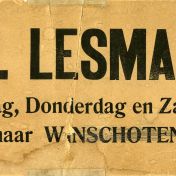 Kenteken: A 17065; Bodebord O. Lesman uit archief fa. J.M. Meihuizen (1865-2246)