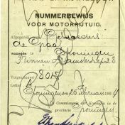Kenteken: A 8017; Nummerbewijs, bijlage bij de registers van afgifte van nummerbewijzen (800-6159)