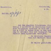 Kenteken: A 11157; Rijvergunning uit het archief van het Militair Gezag, DMC Winschoten, 11-05-1945 (67-84)