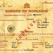 Kenteken: A 35156; Tijdelijk vergunningsbewijs, 03-04-1946, schenking familie Woldhuis.