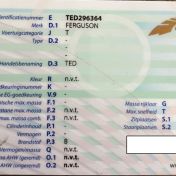 Kenteken: A 43984; Kentekenbewijs, foto: A. Schanssema