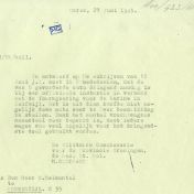 Kenteken: A 9812; Correspondentie teruggave vrachtwagen uit het archief van het Militair Gezag, Provinciale Militaire Commissaris, 27-06-1945 (63-167)