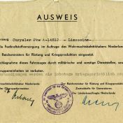 Kenteken: A 14812; Ausweis uit archief firma Duintjer (1958-113)
