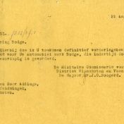 Kenteken: A 9659; Vorderingsbewijs Dodge uit het archief van het Militair Gezag, DMC Winschoten, 21-08-1945 (67-84)
