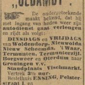 Kenteken: A 9349; Advertentie Nieuwsblad v/h Noorden, 1927 foto: H. E. Boonstra