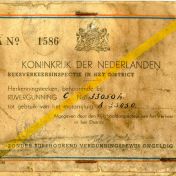 Kenteken: A 33050; Rijvergunning, foto: H.J. Dijkhuizen