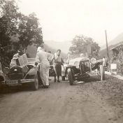 Kenteken: A 16029; De Lancia tijdens de 'Coupe International des Alpes 1932', foto: collectie Irma Ramselaar-v.d. Meulen