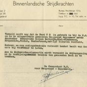Kenteken: A 17356; Antwoord en verzoek intrekking rijvergunning door commandant Boelens, uit het archief van het Militair Gezag, DMC Veendam, 22-06-1945 (66-71)