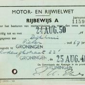 Kenteken: A 8759; Rijbewijs Pieter Dijkhuis (2066-31)