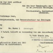 Kenteken: A 32981; Aanvraag Nummerbewijs uit archief Gemeentereiniging (1475-785)