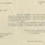 Kenteken: A 26346; Toestemming invordering van een TWN en Saroléa motor, uit het archief van het Militair Gezag, DMC Veendam, 03-05-1945 (66-71)
