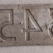 Kenteken: A 34528; Achterkant nummerplaat, collectie M. J. Kruijthof