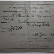 Kenteken: A 29793; Nummerbewijs, foto: collectie M.L. Kruijthof