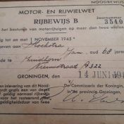 Kenteken: A 5852; Nood-Rijbewijs, foto: <a href='https://www.facebook.com/groups/zuidhorninbeeld' target='_blank'>Zuidhorninbeeld.nl</a>